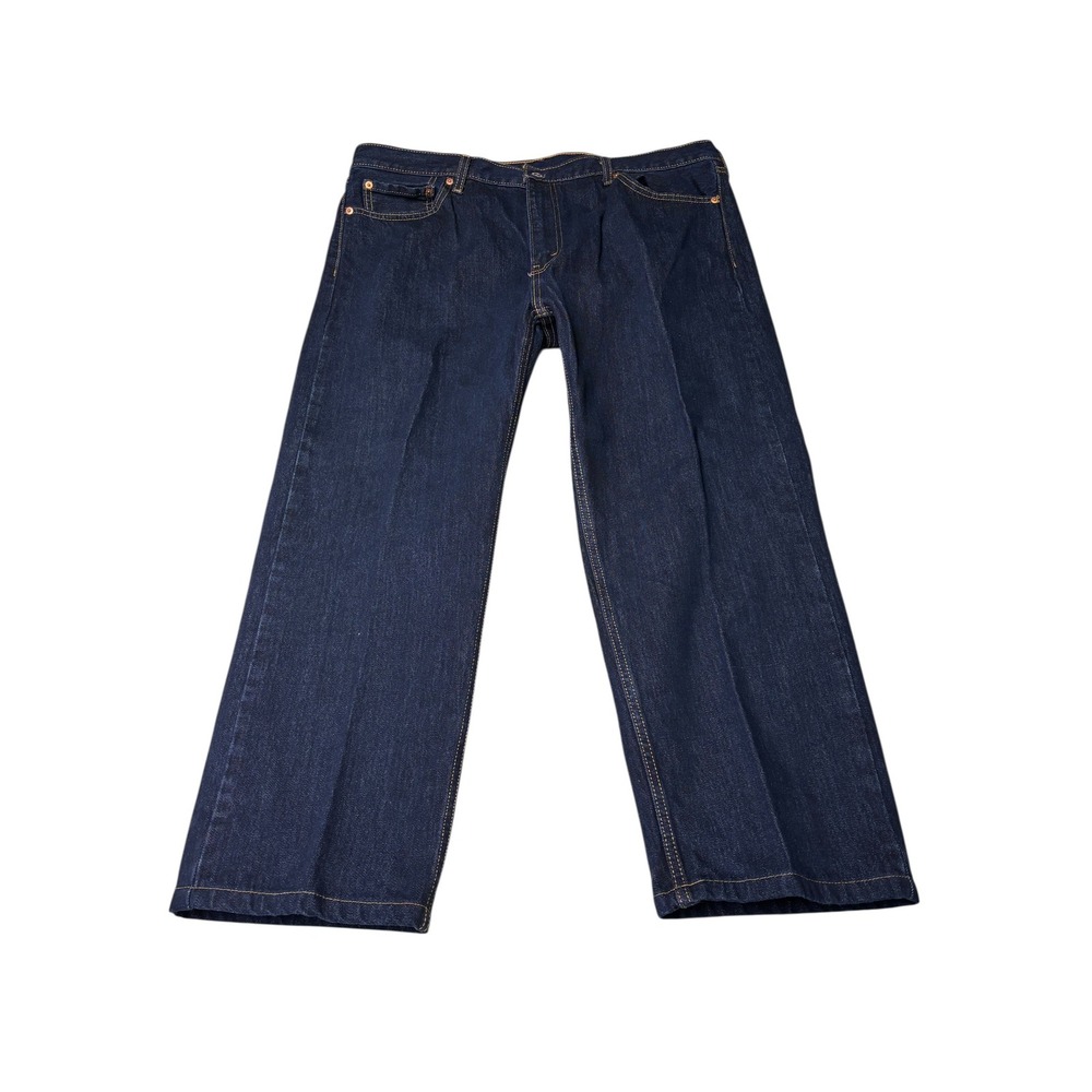 Levis 505 Regular Fit Straight Leg Jeans Mens 42x26 Dark Wash Indigo Denim